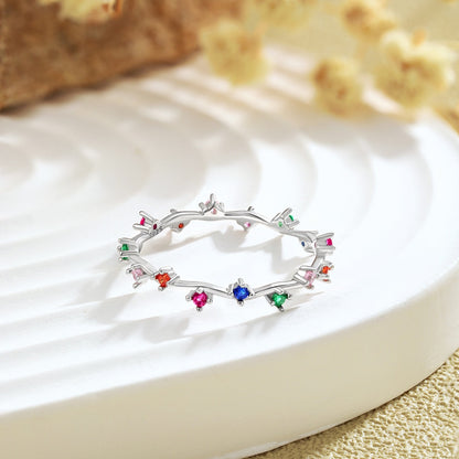 [Clara Jewels]Radiant Colorful Round Cut Daily Ring
