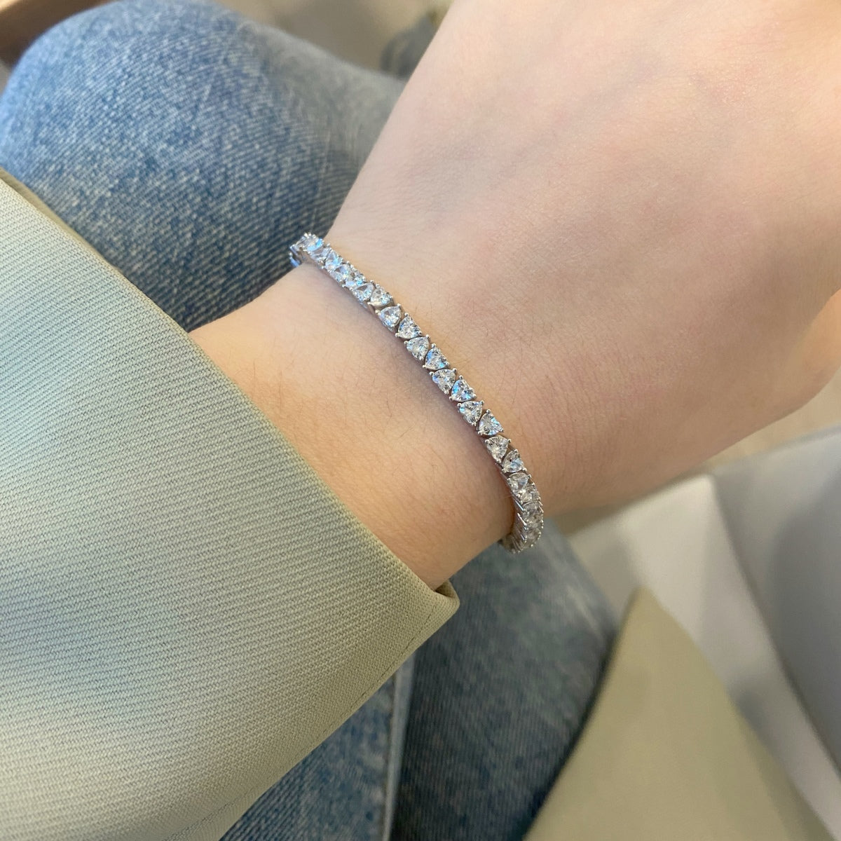 [Clara Jewels]Dazzling Romantic Heart Shape Lover Bracelet