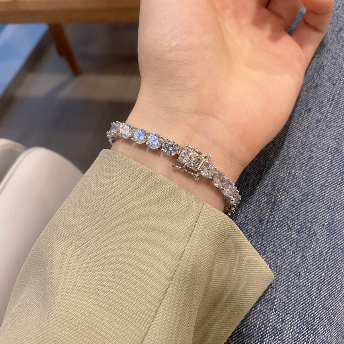 [Clara Jewels]0.75 Carat Dazzling Round Cut Wedding Bracelet