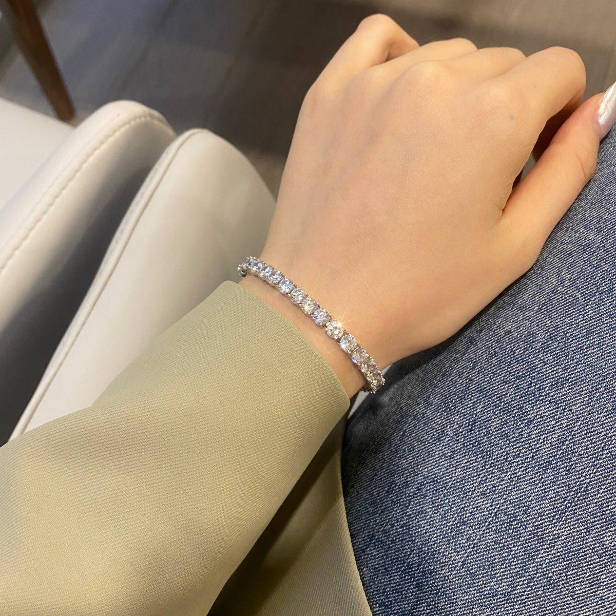 [Clara Jewels]Ornate Sparkling Round Cut Wedding Bracelet