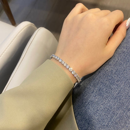 [Clara Jewels]Ornate Sparkling Round Cut Wedding Bracelet