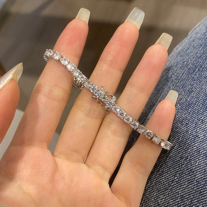 [Clara Jewels]Luxurious Ornate Round Cut Tennis Bracelet