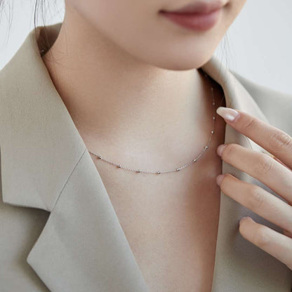 [Clara Jewels]Small Bead Clavicle Chain Simple Necklace
