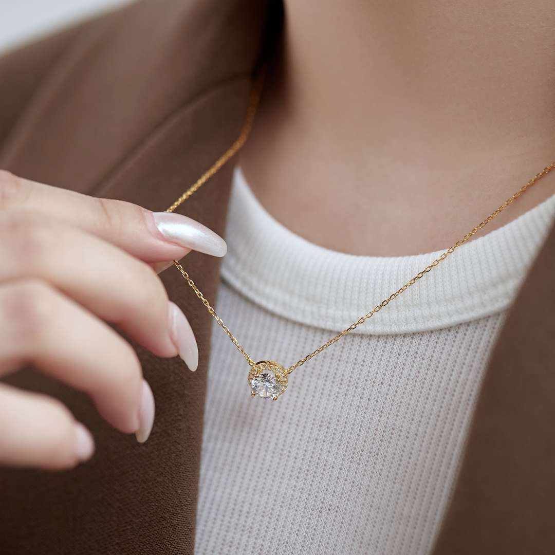 [Clara Jewels]Luxurious Round Cut Necklace