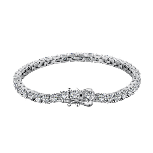 [Clara Jewels]Luxurious Ornate Round Cut Tennis Bracelet