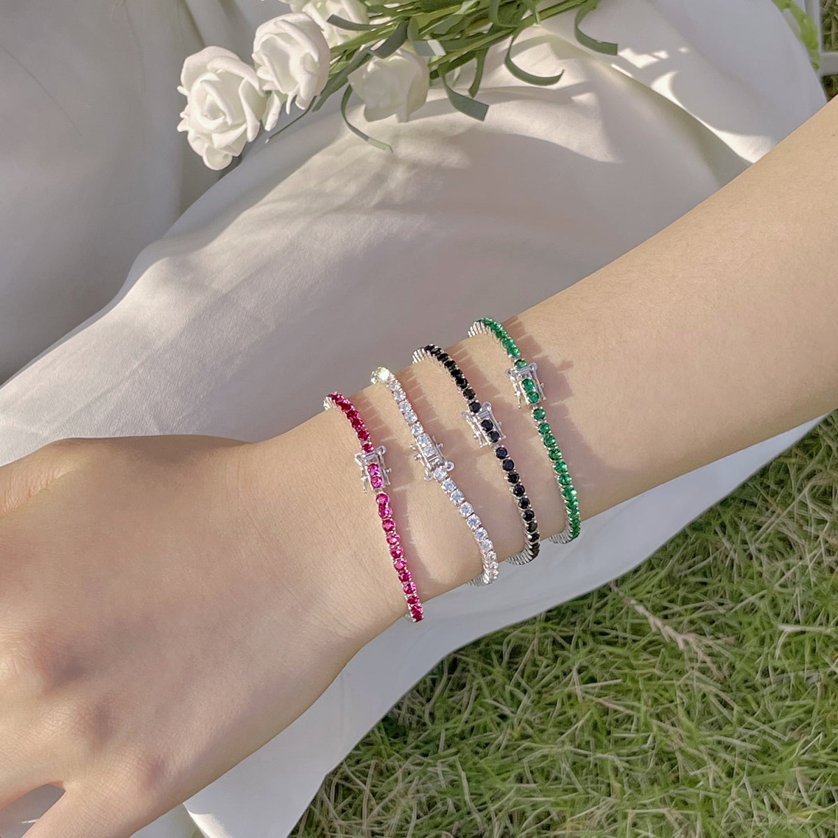 [Clara Jewels]Radiant Colorful Round Cut Party Bracelet