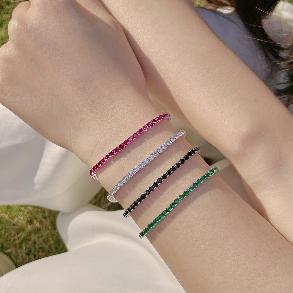 [Clara Jewels]Radiant Colorful Round Cut Party Bracelet