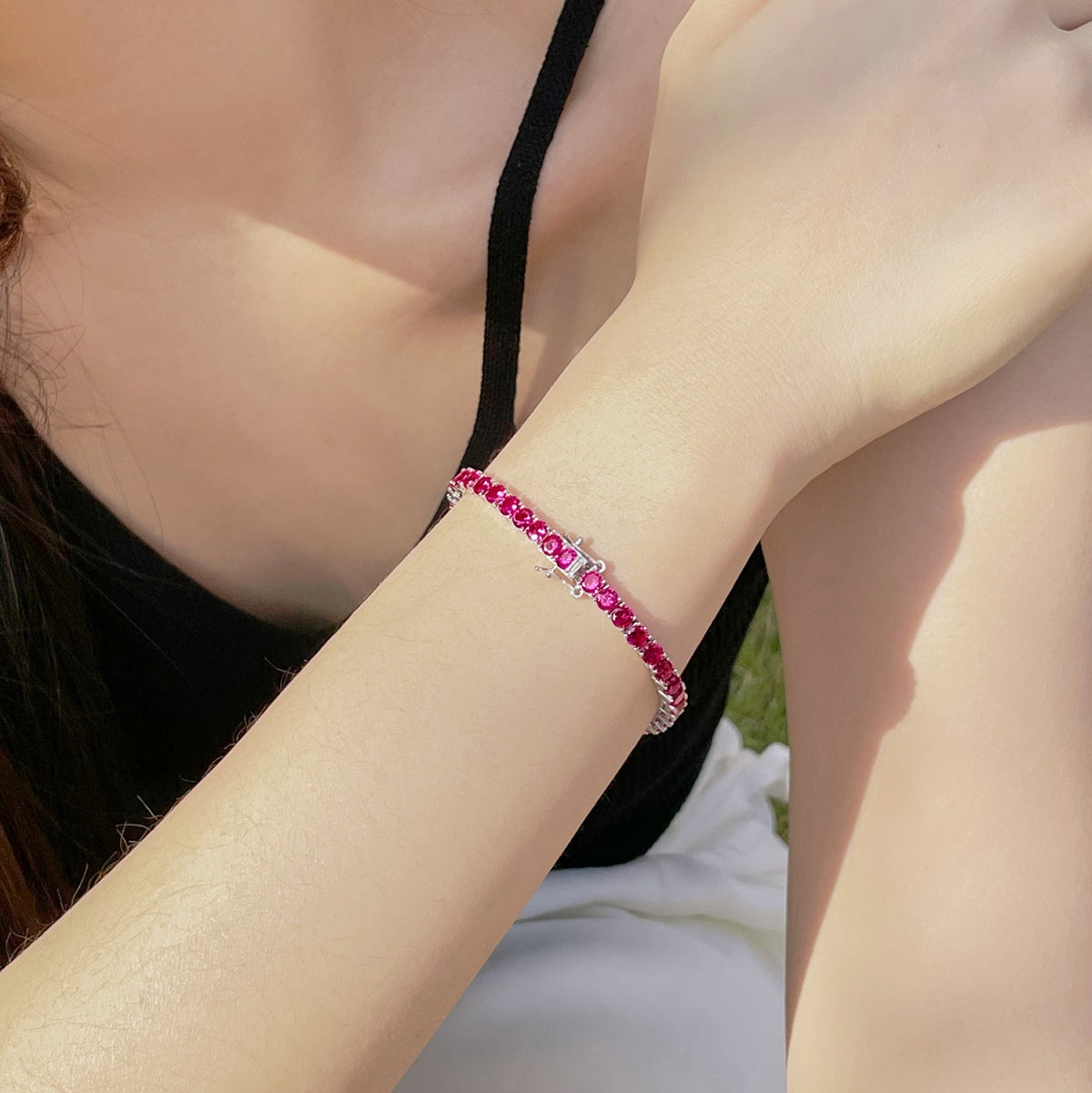 [Clara Jewels]Radiant Colorful Round Cut Party Bracelet