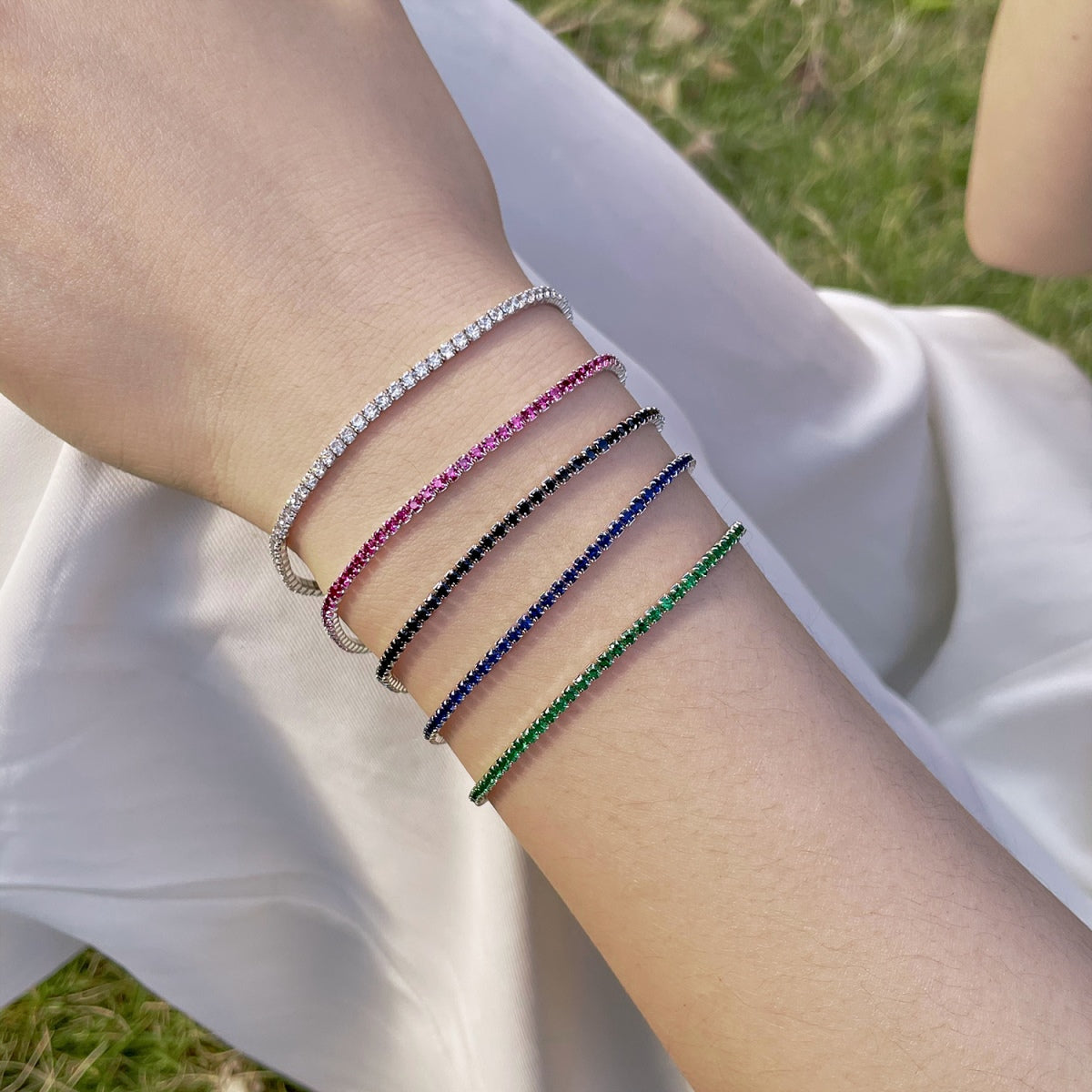 [Clara Jewels]Radiant Colorful Round Cut Party Bracelet
