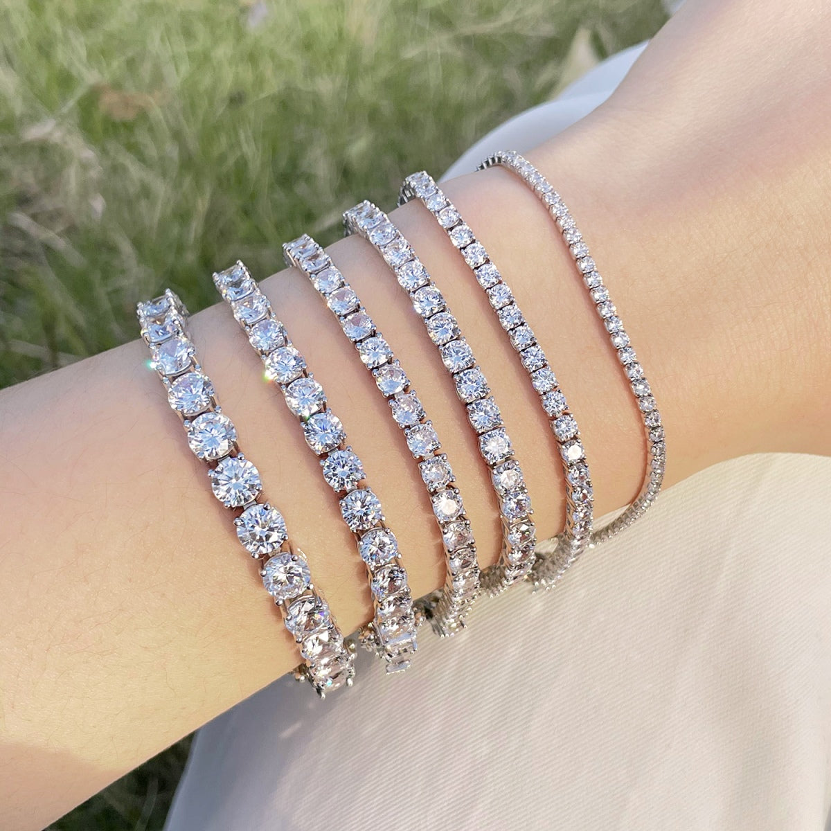 [Clara Jewels]Luxurious Ornate Round Cut Tennis Bracelet