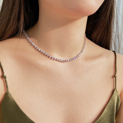 [Clara Jewels]Ornate Heart Cut Tennis Necklace