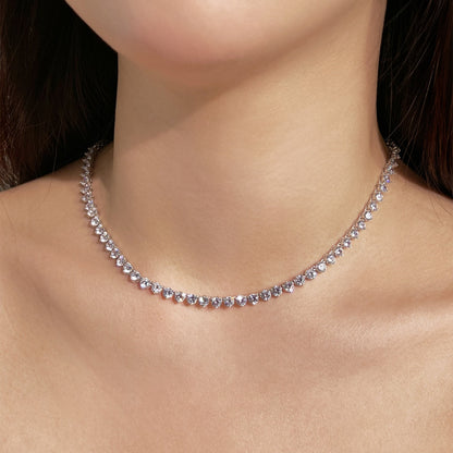 [Clara Jewels]Ornate Heart Cut Tennis Necklace