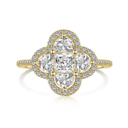 [Clara Jewels]Luxurious Eternity Flower Shape Banquet Ring