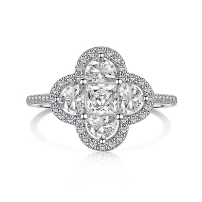 [Clara Jewels]Luxurious Eternity Flower Shape Banquet Ring