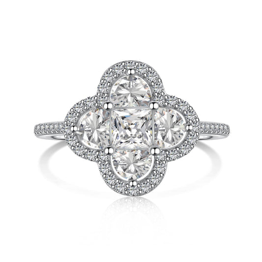 [Clara Jewels]Luxurious Eternity Flower Shape Banquet Ring