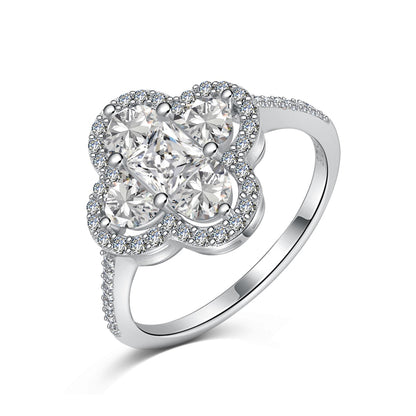[Clara Jewels]Luxurious Eternity Flower Shape Banquet Ring