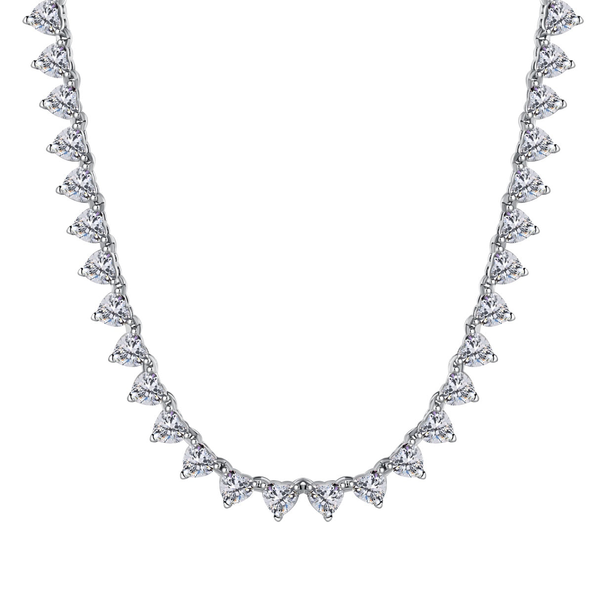 [Clara Jewels]Ornate Heart Cut Tennis Necklace