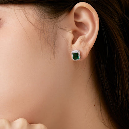 [Clara Jewels]Luxurious Dainty Emerald Cut Banquet Earrings
