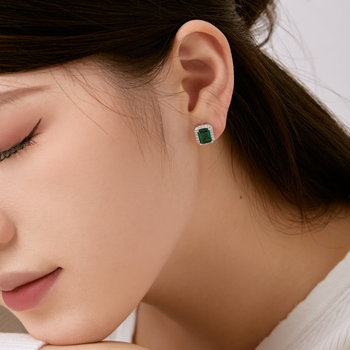 [Clara Jewels]Luxurious Dainty Emerald Cut Banquet Earrings