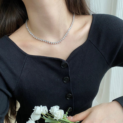 [Clara Jewels]Ornate Heart Cut Tennis Necklace