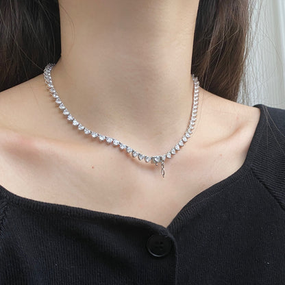 [Clara Jewels]Ornate Heart Cut Tennis Necklace
