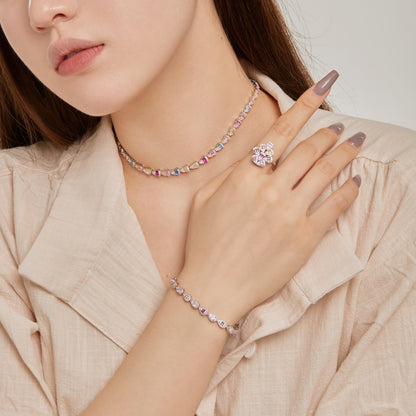 [Clara Jewels]Sparkling Colorful Water Drop Shape Daily Ring
