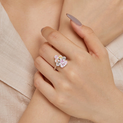 [Clara Jewels]Sparkling Colorful Water Drop Shape Daily Ring
