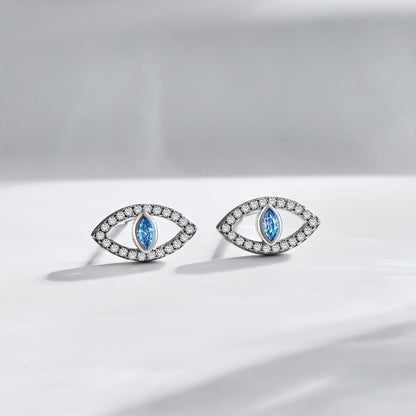 [Clara Jewels]Blue Devil Eyes Hollow Stud Earrings