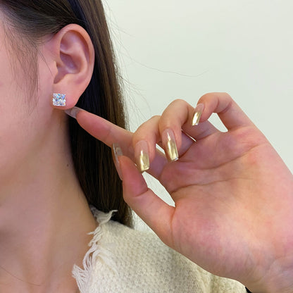 [Clara Jewels]Ornate Square Shape Earrings