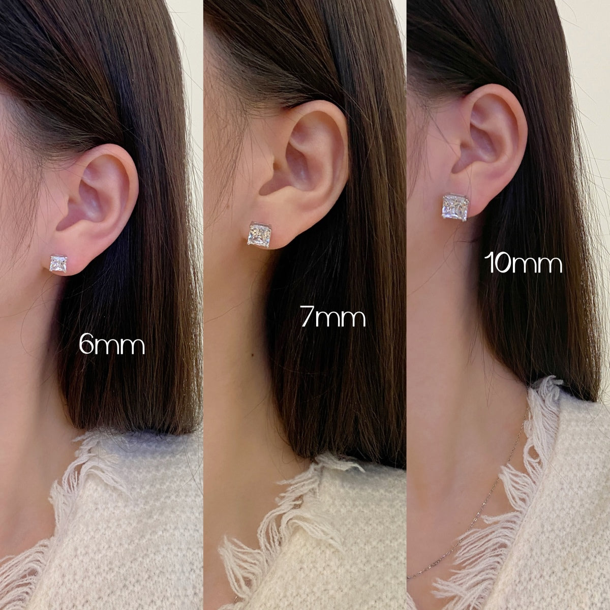 [Clara Jewels]Delicate Square Shape Earrings