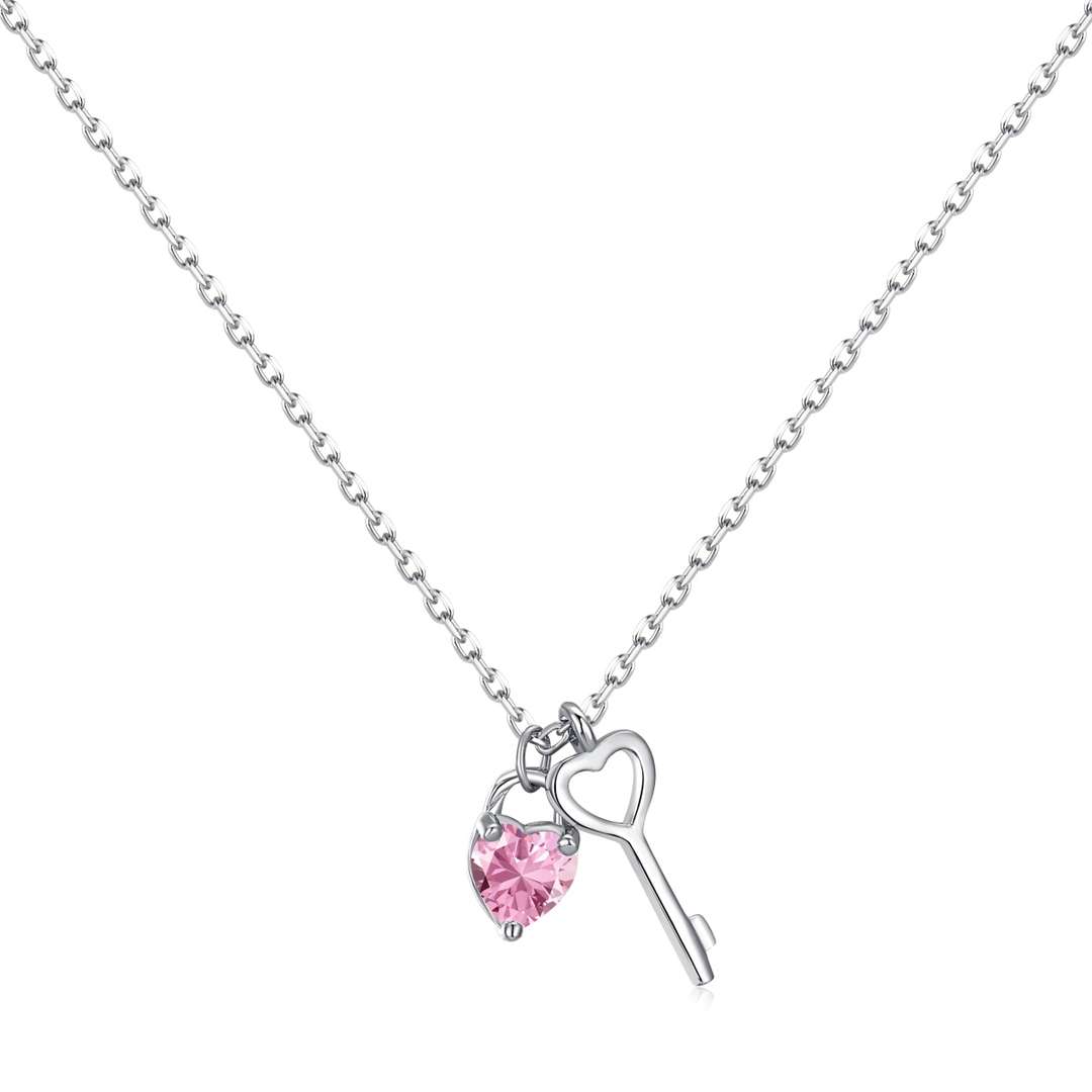 [Clara Jewels]Unique Heart Shape Key Pendent Necklace