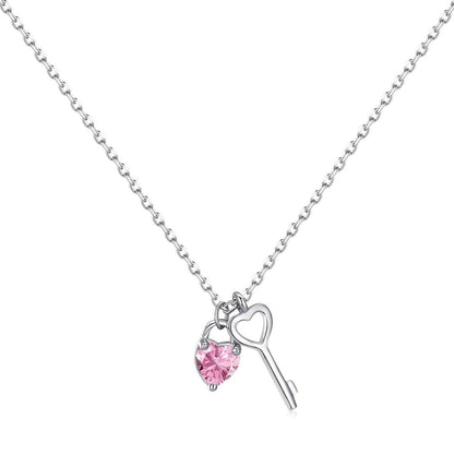 [Clara Jewels]Unique Heart Shape Key Pendent Necklace