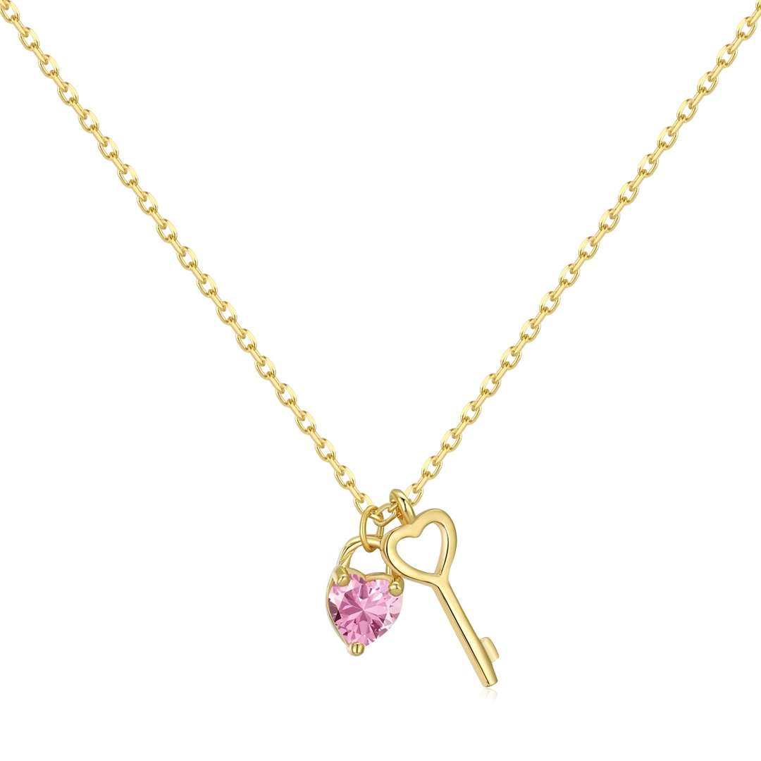 [Clara Jewels]Unique Heart Shape Key Pendent Necklace
