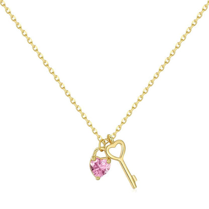 [Clara Jewels]Unique Heart Shape Key Pendent Necklace