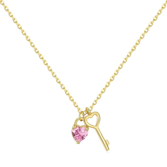 [Clara Jewels]Unique Heart Shape Key Pendent Necklace