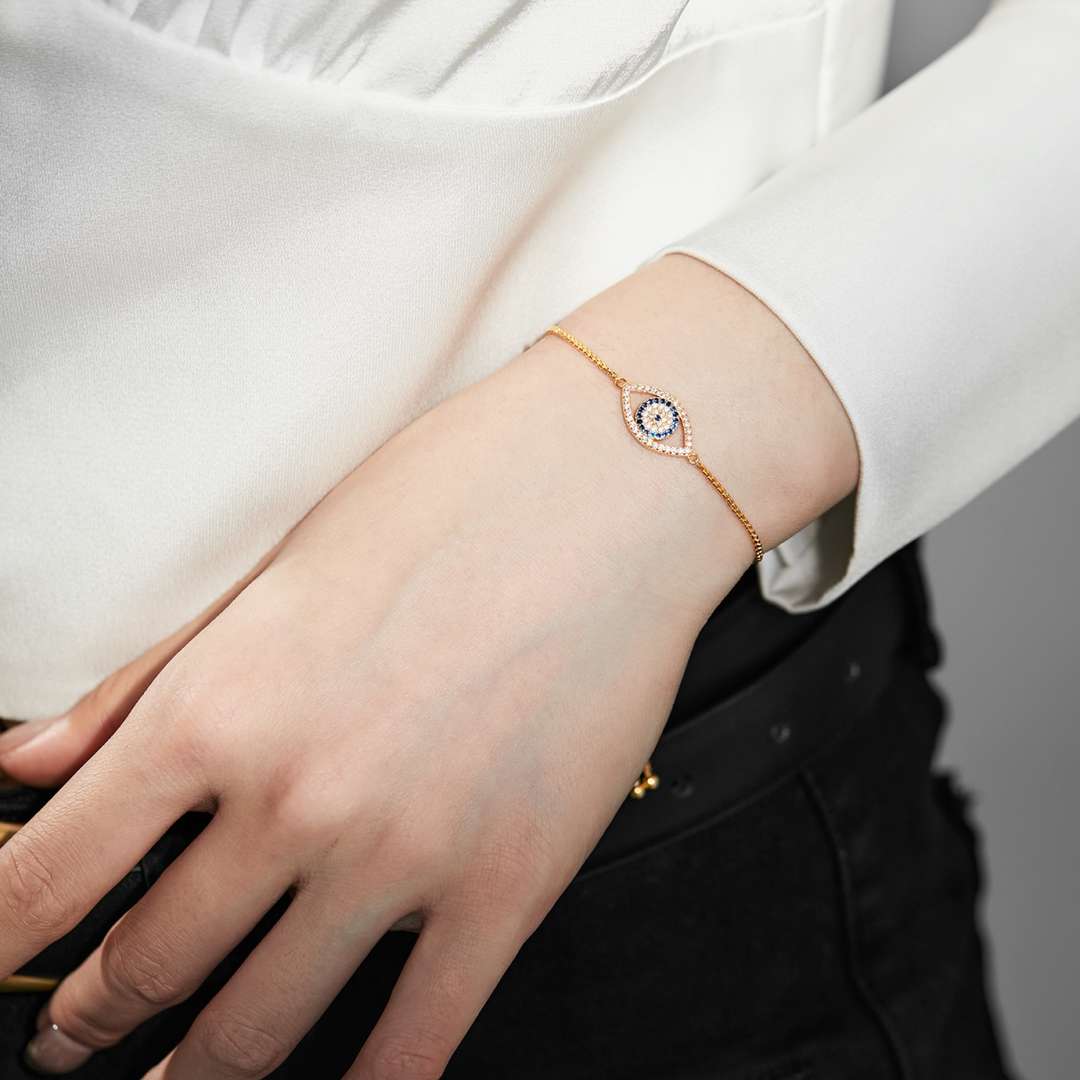 [Clara Jewels]Dazzling Eye Shape Necklace