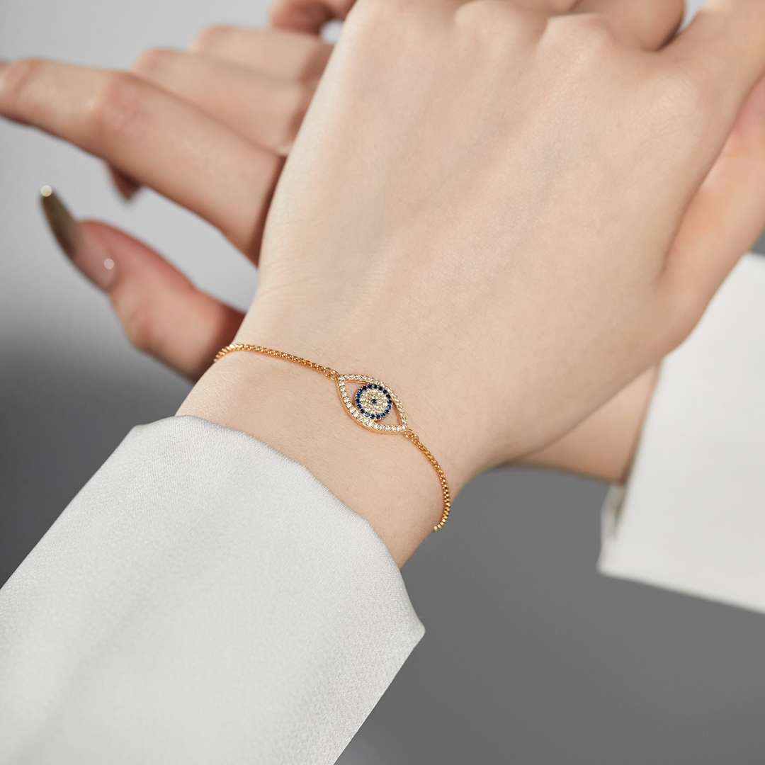 [Clara Jewels]Dazzling Eye Shape Necklace