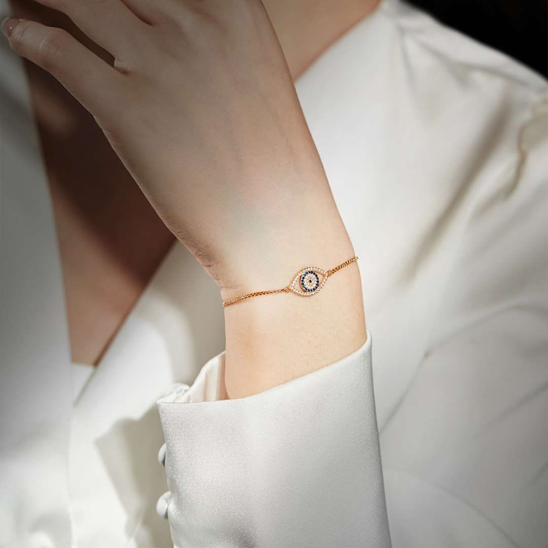 [Clara Jewels]Dazzling Eye Shape Necklace