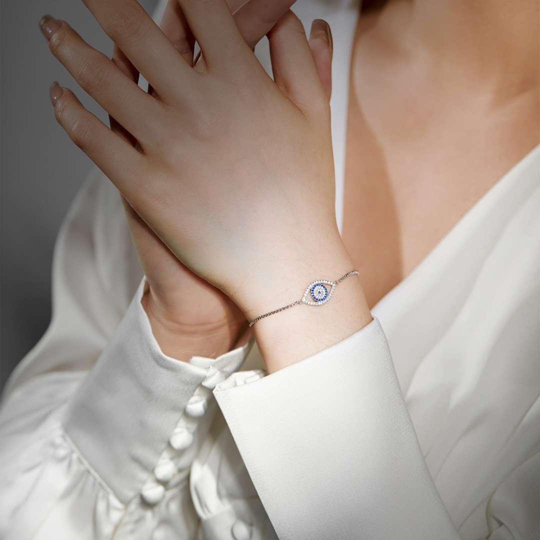 [Clara Jewels]Dazzling Eye Shape Necklace