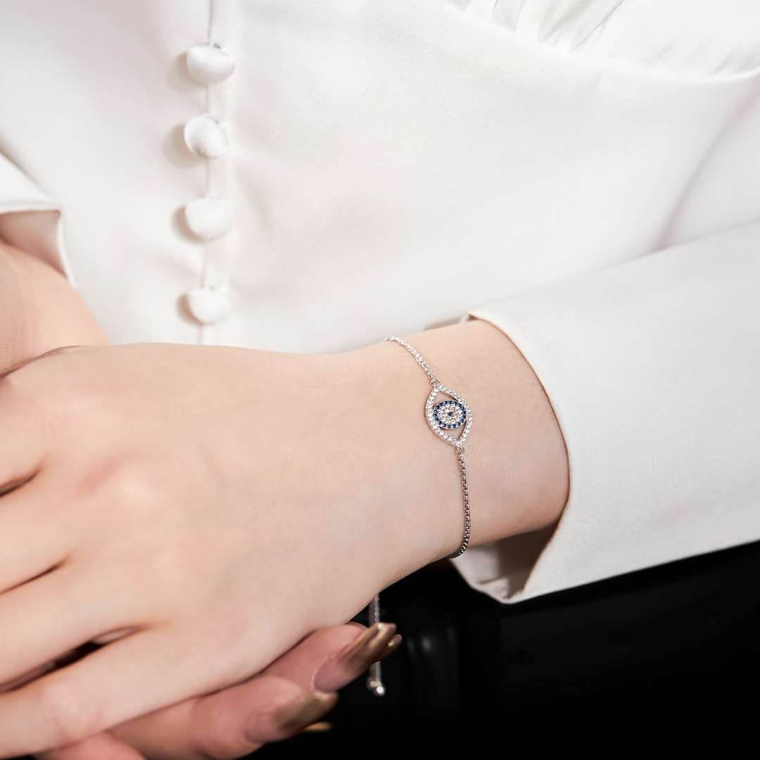 [Clara Jewels]Dazzling Eye Shape Necklace
