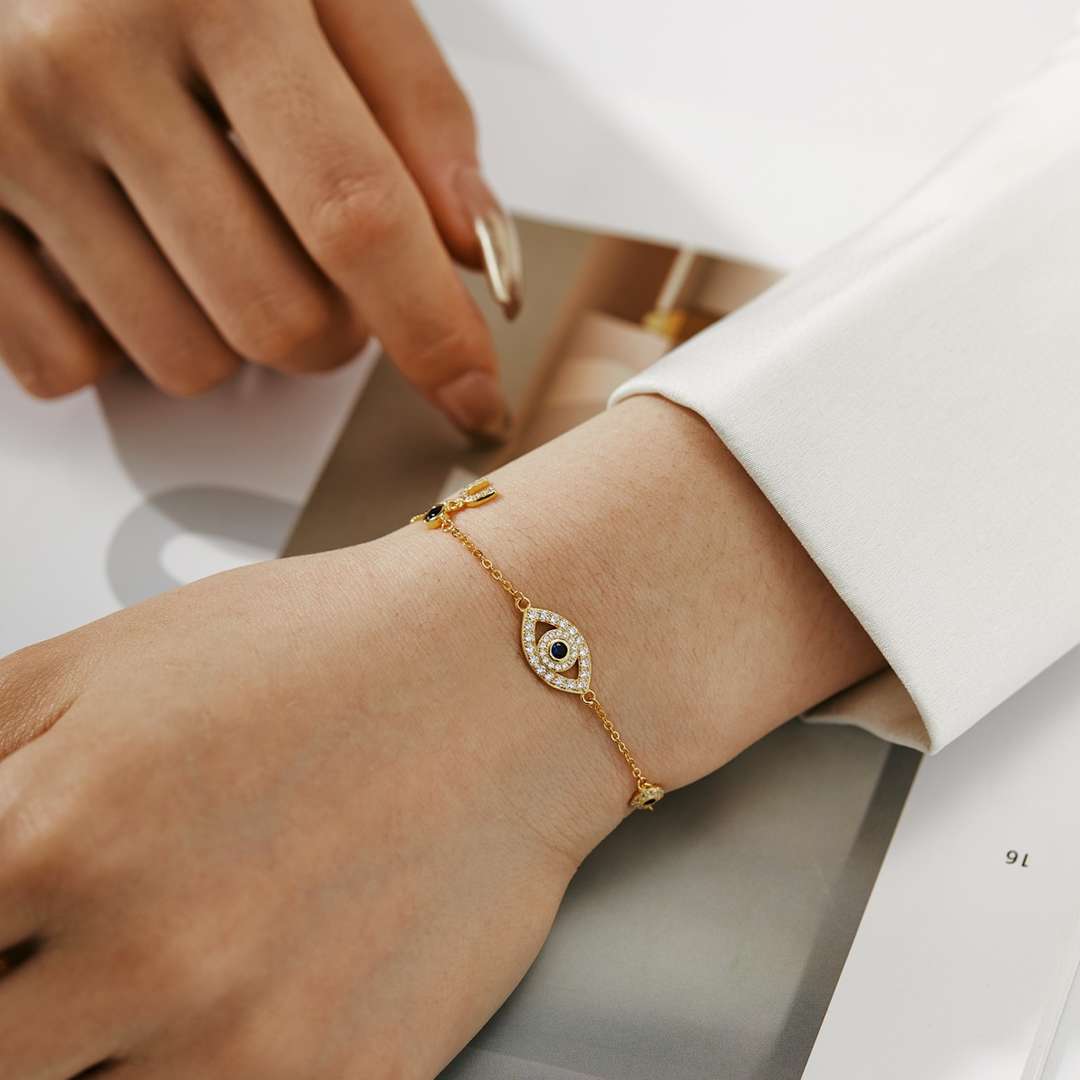 [Clara Jewels]Dainty Eye Shape Necklace