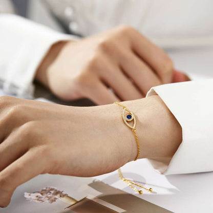 [Clara Jewels]Devil's Eye Hollow Design Bracelet