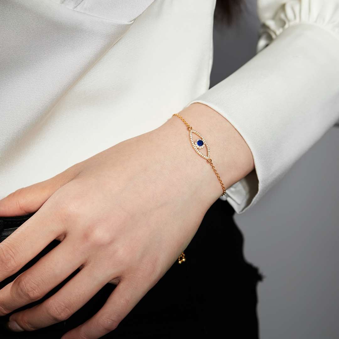[Clara Jewels]Devil's Eye Hollow Design Bracelet