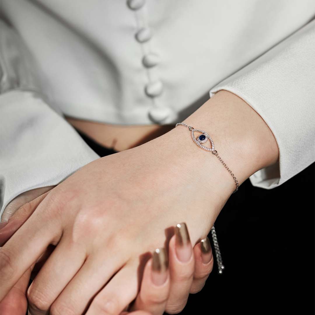[Clara Jewels]Devil's Eye Hollow Design Bracelet