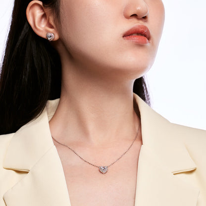 [Clara Jewels]Dazzling Heart Shape Lover Earrings