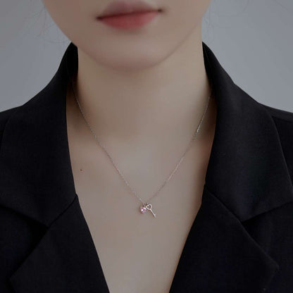 [Clara Jewels]Unique Heart Shape Key Pendent Necklace