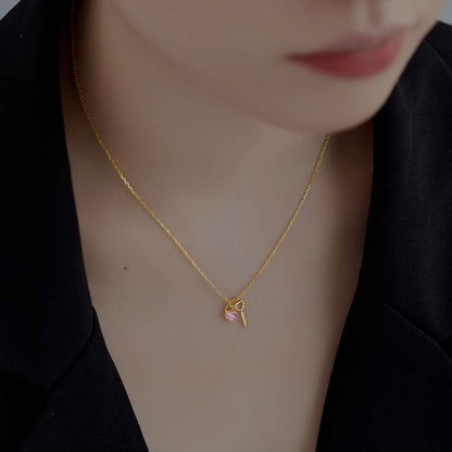 [Clara Jewels]Unique Heart Shape Key Pendent Necklace