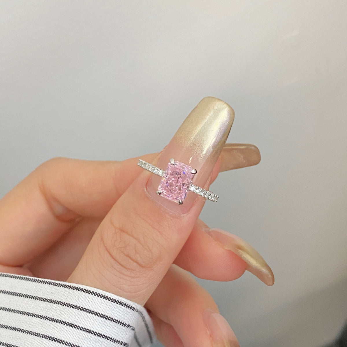 [Clara Jewels]2.0 Carat Dazzling Sparkling Radiant Cut Party Ring