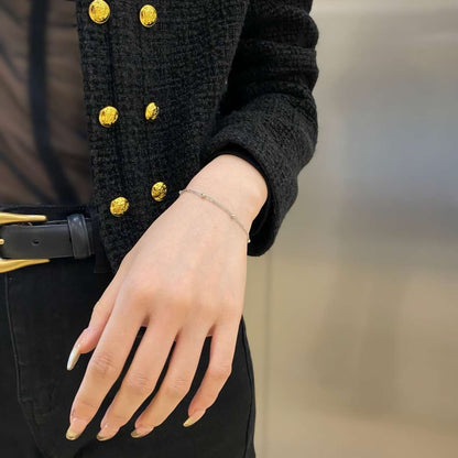 [Clara Jewels]Delicate Bead Double Layer Bracelet