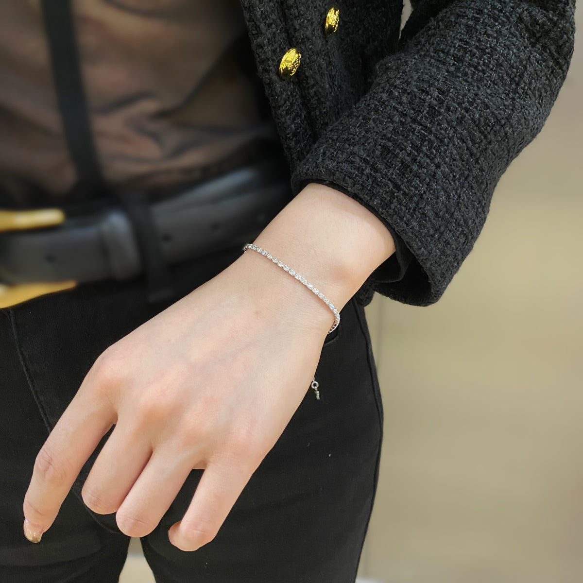 [Clara Jewels]Elegant Emerald Cut Daily Bracelet